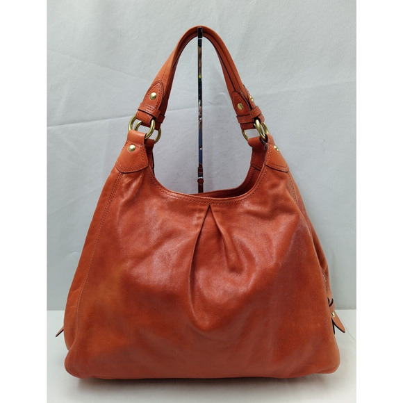 Coach Maggie Orange Leather 3 Compartments Shoulder Bag - Picture 1 of 16